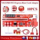 Адаптер PCIE Riser V013 Pro PCI-E, 1-10 шт., кабель PCI Express x1 x16 USB 3,0, 10 конденсаторов для майнинга видеокарт