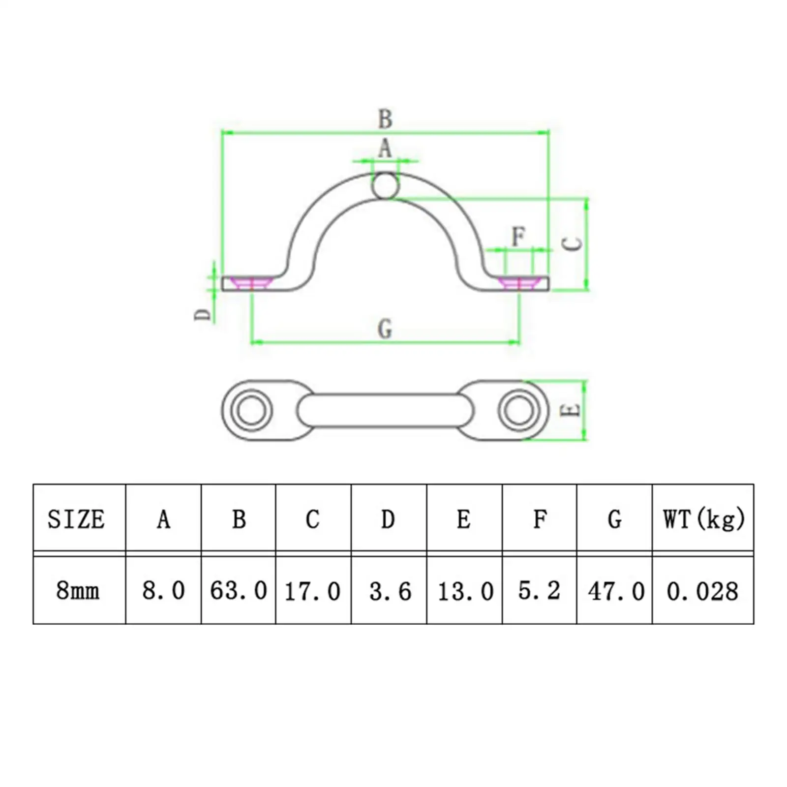 Верхняя накладка для лодки Bimini петля глаз якорная точка из нержавеющей стали 316