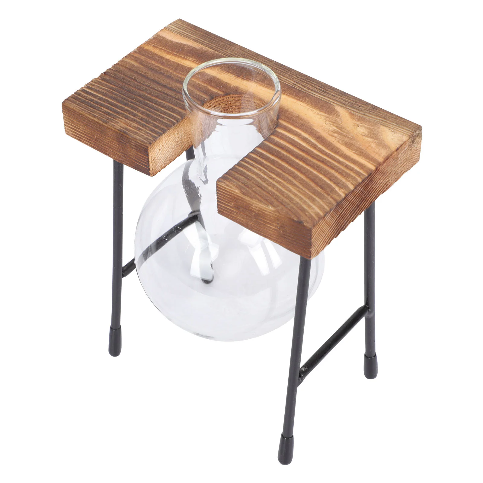 

Table Decoration Wooden Glass Hydroponic Ornament Hydroponic Flower Vase for Tabletop Office Flower Shop Home Home decor