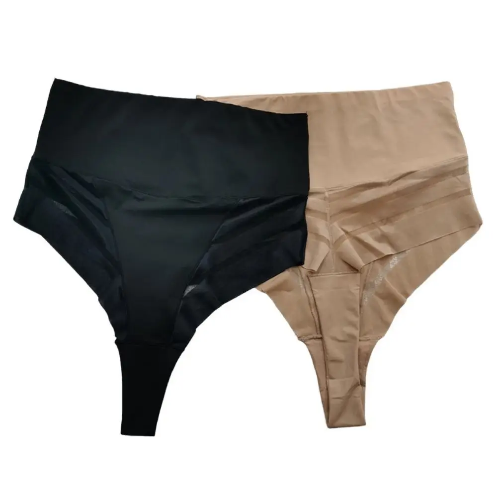 Простые сетчатые стринги с высокой талией подтягивающие ягодицы формирователь