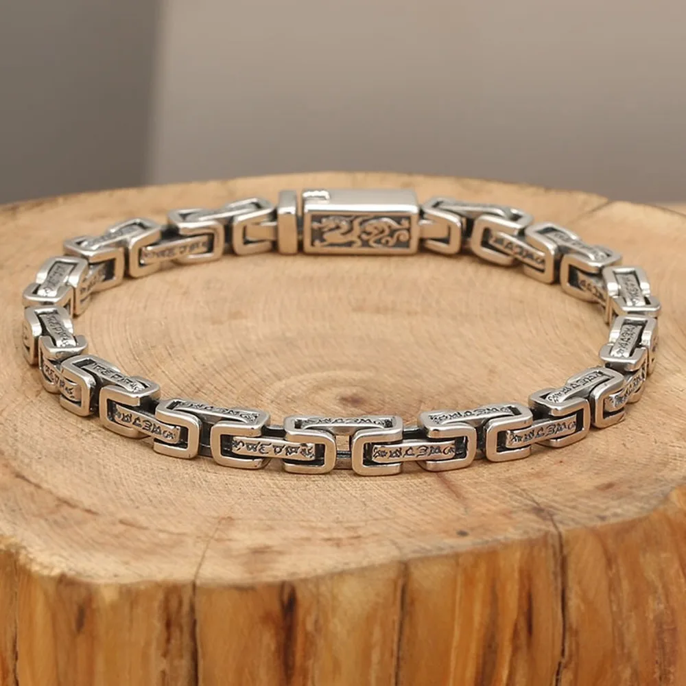 Настоящая твердая цепочка из стерлингового серебра 925 пробы мужская квадратная