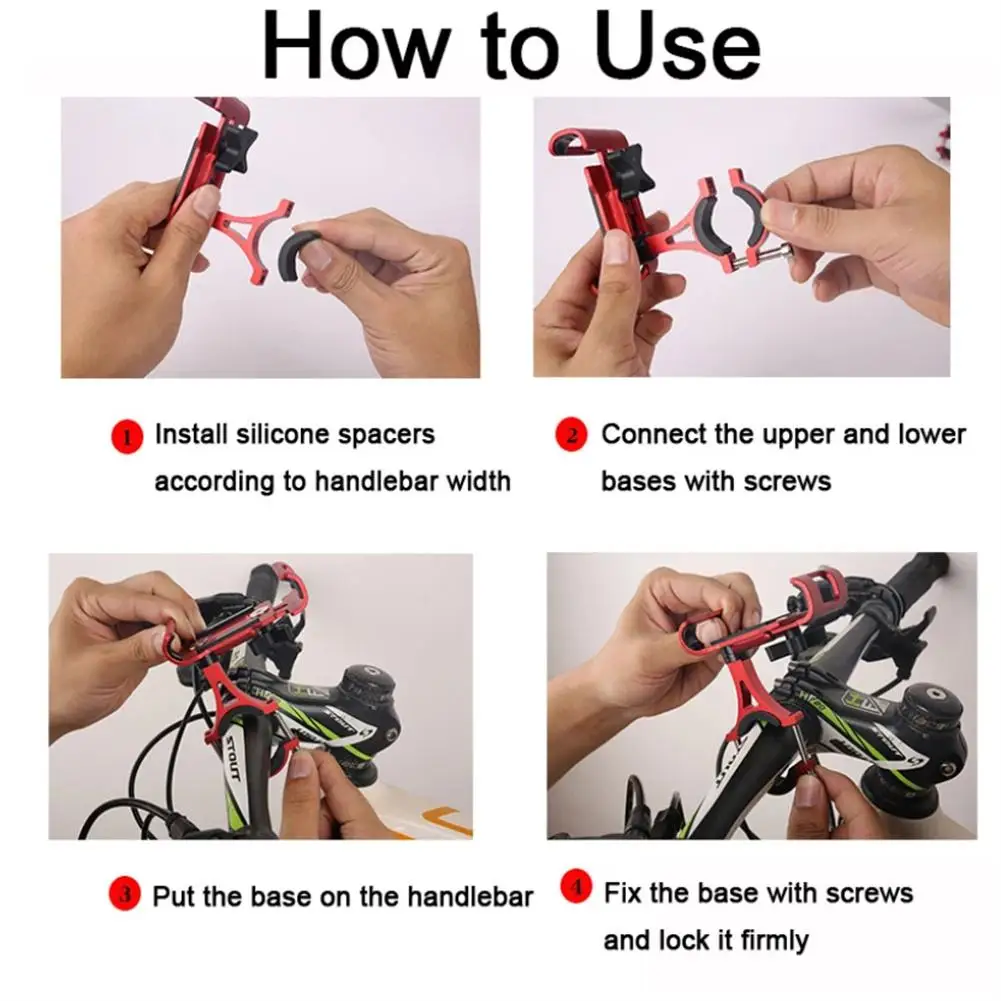 Универсальный кронштейн-зажим металлический держатель для телефона на мотоцикл