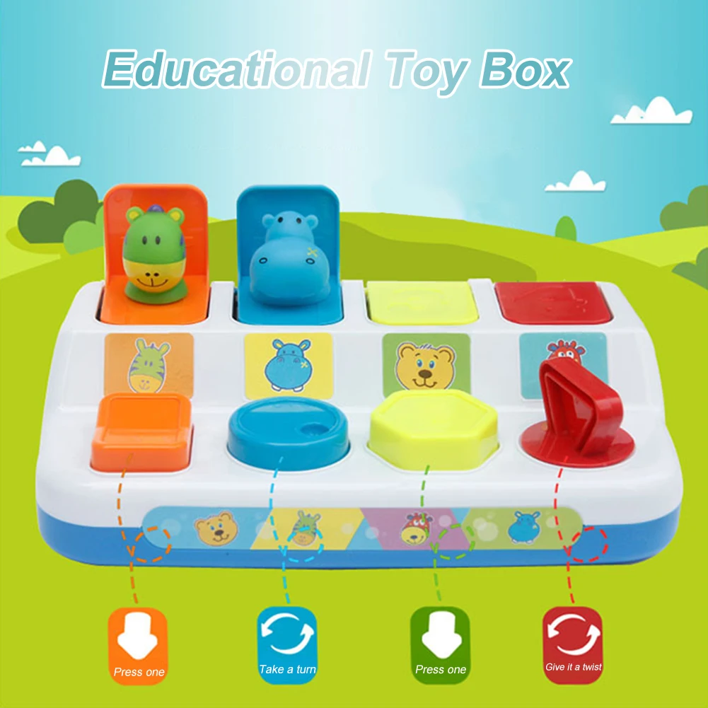 New interactive pop-up animal toy switch box button box baby intelligence push doll toy baby learning to expand toy game gift