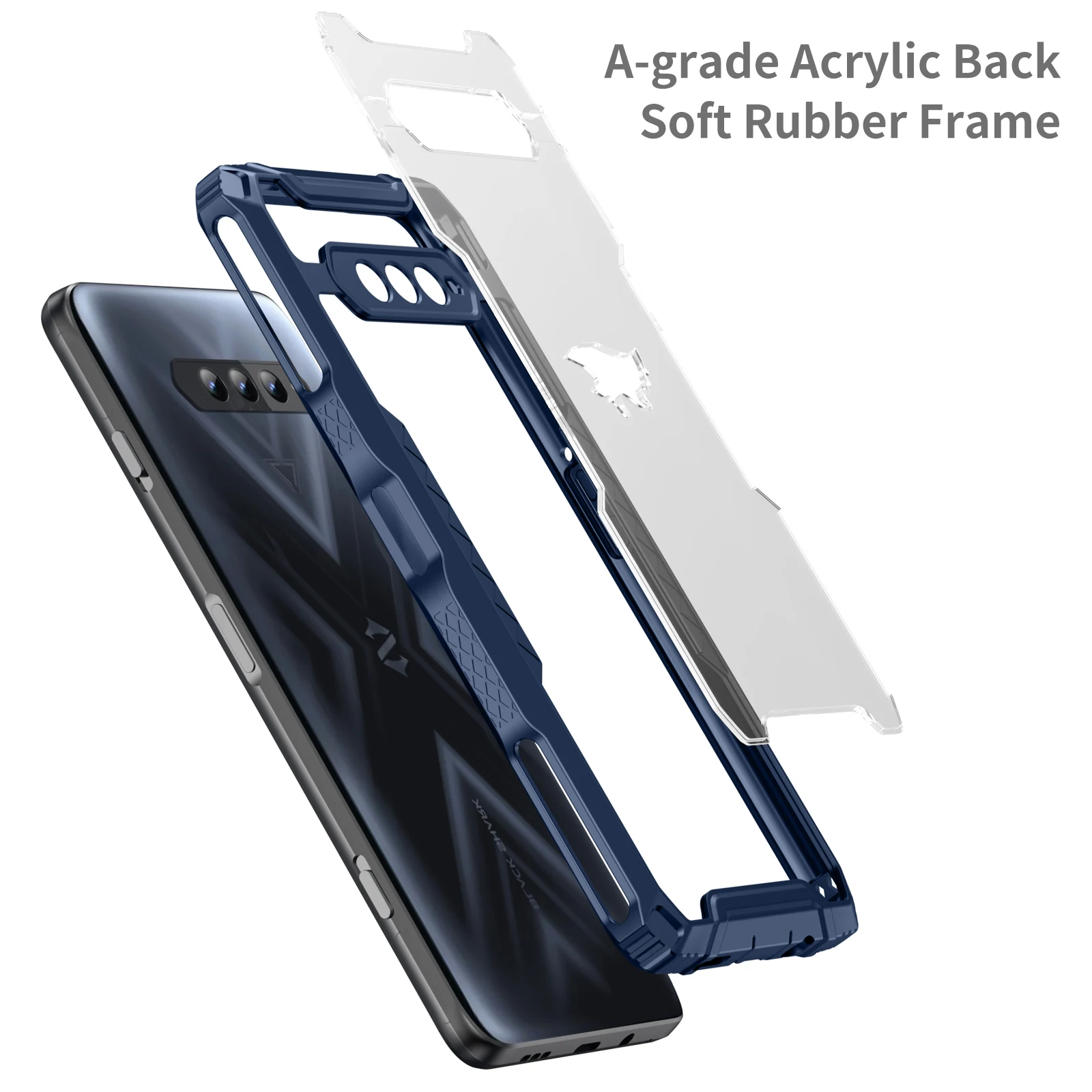 ZSHOW Armor Case for Xiaomi Black Shark 4 4 Pro 5 RS TPU Frame and Clear PC Back Drop Protection Shcokproof