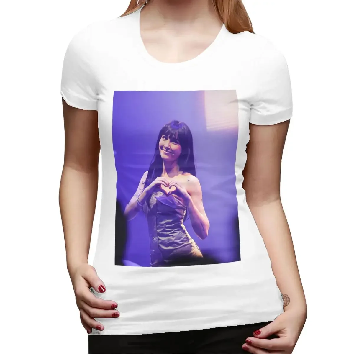 Фото Женская футболка Aitana Ocana Singer, летние футболки с короткими рукавами, хлопковые футболки с круглым вырезом, одежда, топы, уличная одежда №5