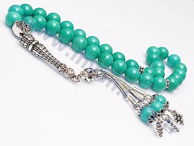 IQRAH Turquoise Stone Rosary (925 Sterling Lunar)