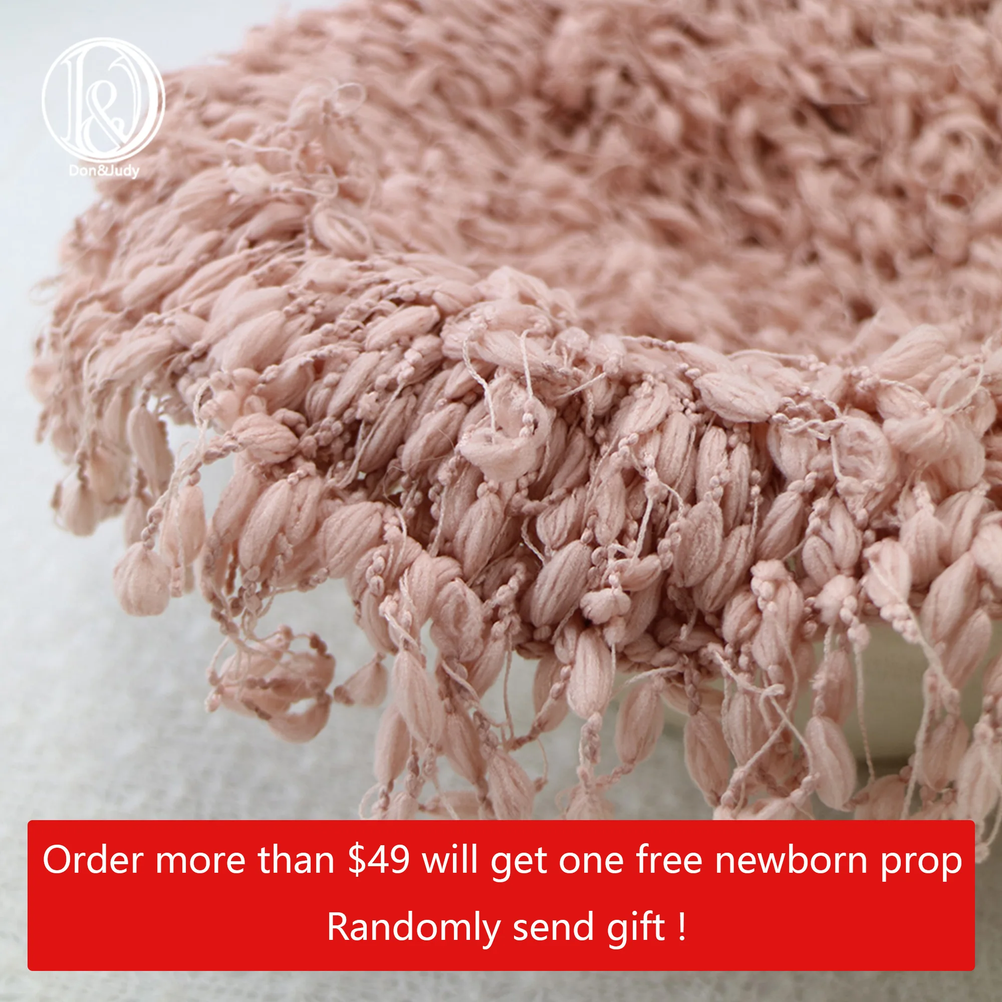 Don&Judy Handcraft Round Crochet Blanket Basket Stuffer Filler for Newborn Baby Photography Background Layer Photo Shooting Prop