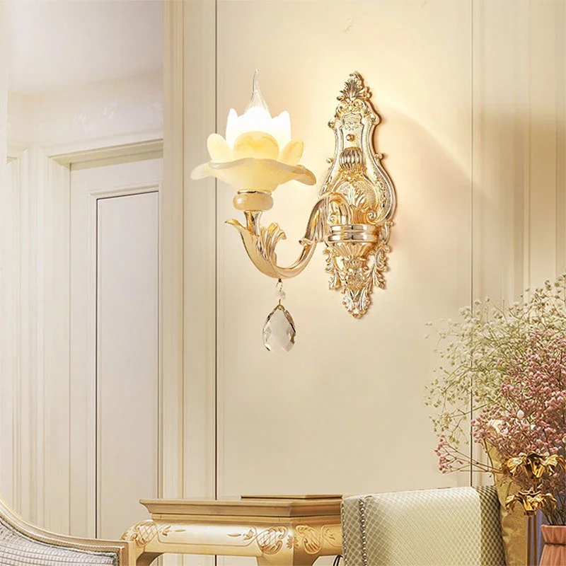 Роскошный хрустальный настенный светильник DLMH Европейский прикроватный для