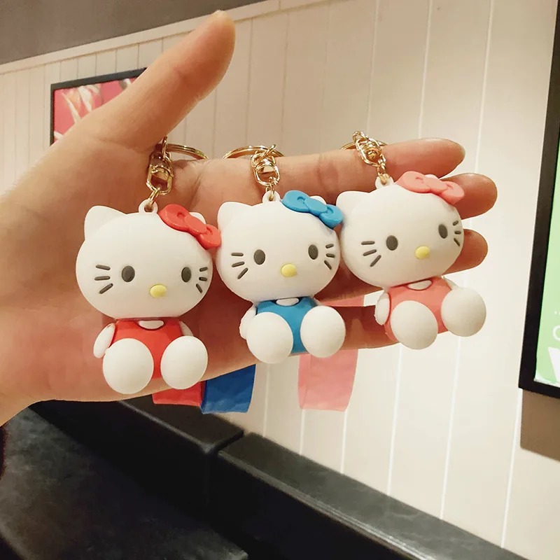 

Cartoon Cute Sitting Hello Kitty Keychain Pendant Hello Kitty Little Girl Key Pendant