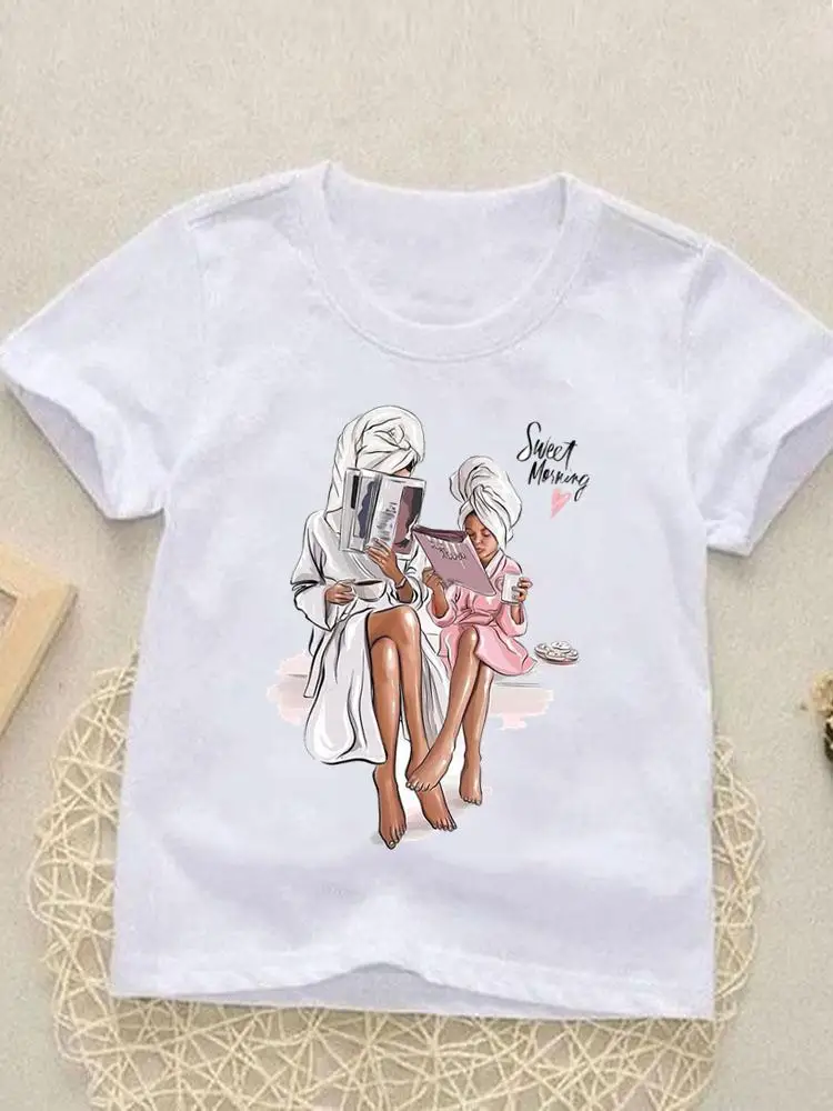 

Футболки с рисунком для девочек и мальчиков, милая детская одежда счастливого времени с коротким рукавом, летняя детская одежда с круглым в...