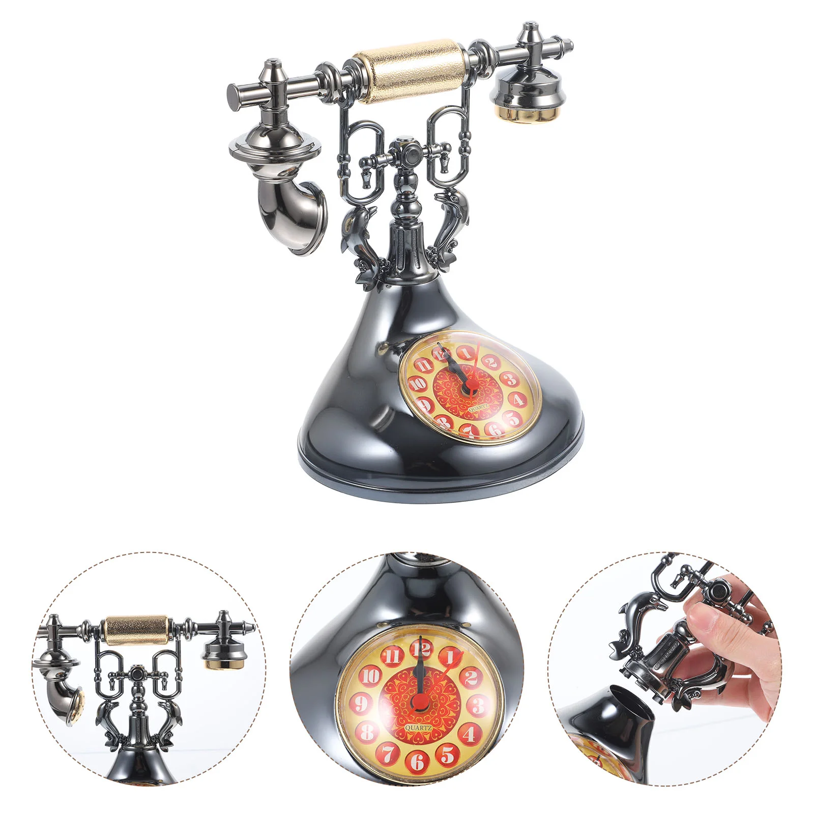 Old Fashioned Alarm Clockation Home Indoor Ornament Ornaments Bedside Abs Vintage Office
