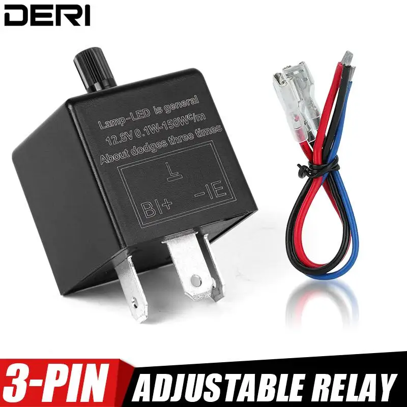 

3 Pin Motorcycle LED Trun Light Adjustable Flasher Relay CF13KT 12V Plug&Play For Scooter Dirt Bike Car Auto Lamp Blinker Parts