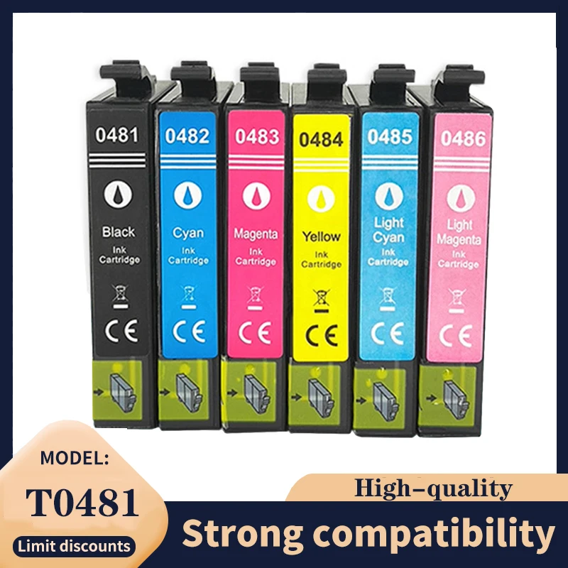 Картриджи чернильные Vilaxh T0481 T0482 T0483 T0484 T0485 T0486 6 цветов совместимые с EPSON STYLUS Photo RX500