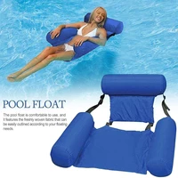 inflatable foldable floating row backrest air mattresses bed beach swimming pool water sports lounger float chair hammock mat