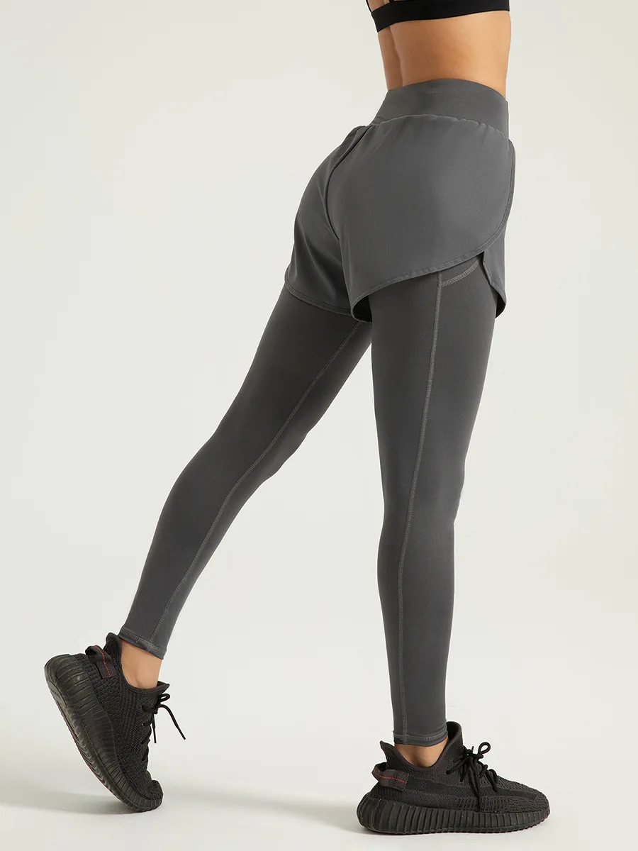 Брюки для йоги в тренажерном зале быстросохнущие искусственные брюки из двух