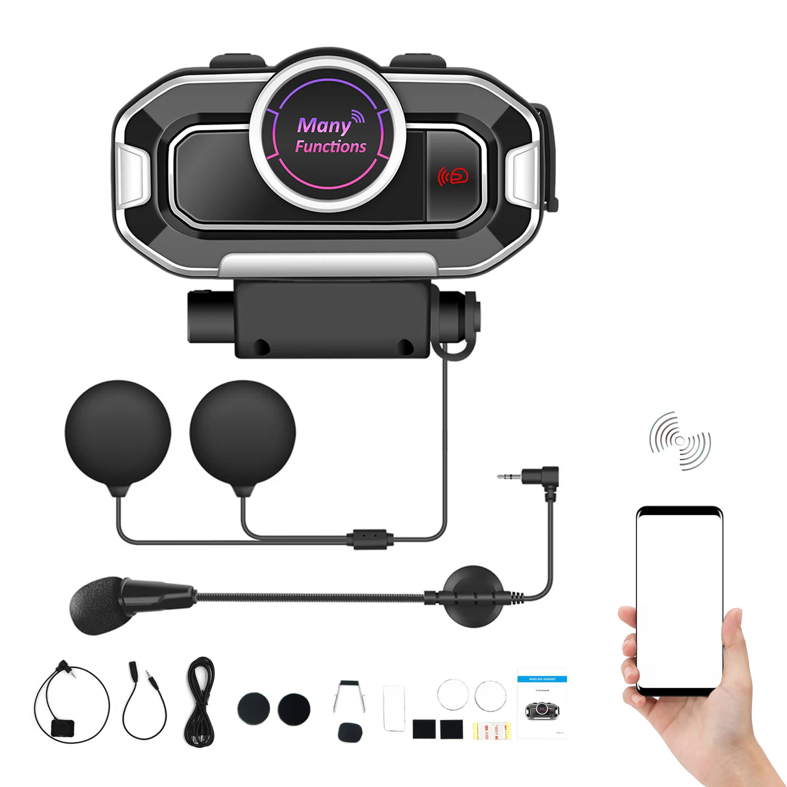 

V9/ V9 PRO Motorcycle Helmets Wireless Headset Waterproof Blue Tooth 5.0 Helmet Headset Speakers Hands-Free Call Music Player