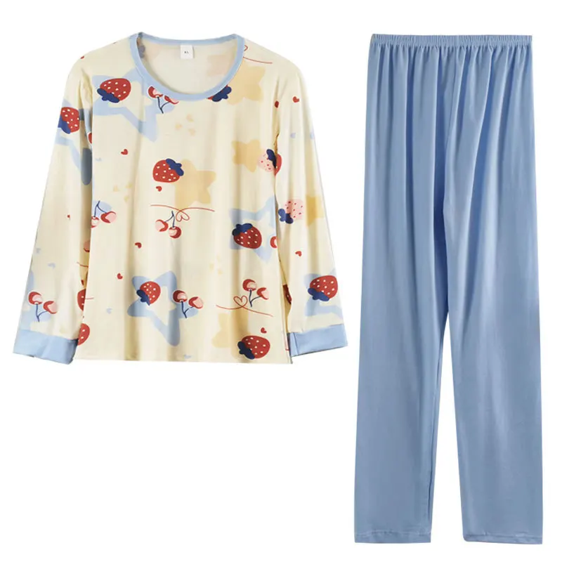 Wholesale Pajamas Sets Spring Carton women Long Sleeve Sleepwear Suit Autumn Cute Big Girls Homewear Gift for female Sleepwear