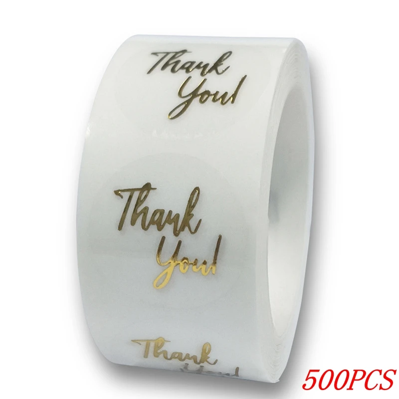 

Золотые наклейки "Спасибо", бумага, 1 дюйм