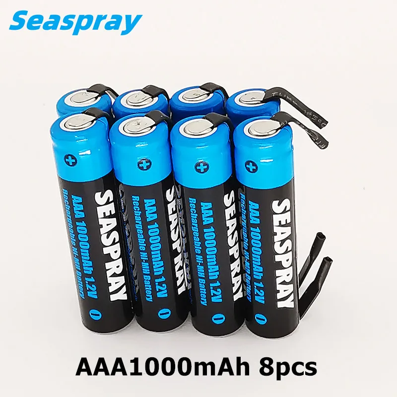 

8 шт./упаковка, перезаряжаемые никель-металлогидридные аккумуляторы AAA, 1000 мАч, 1,2 в