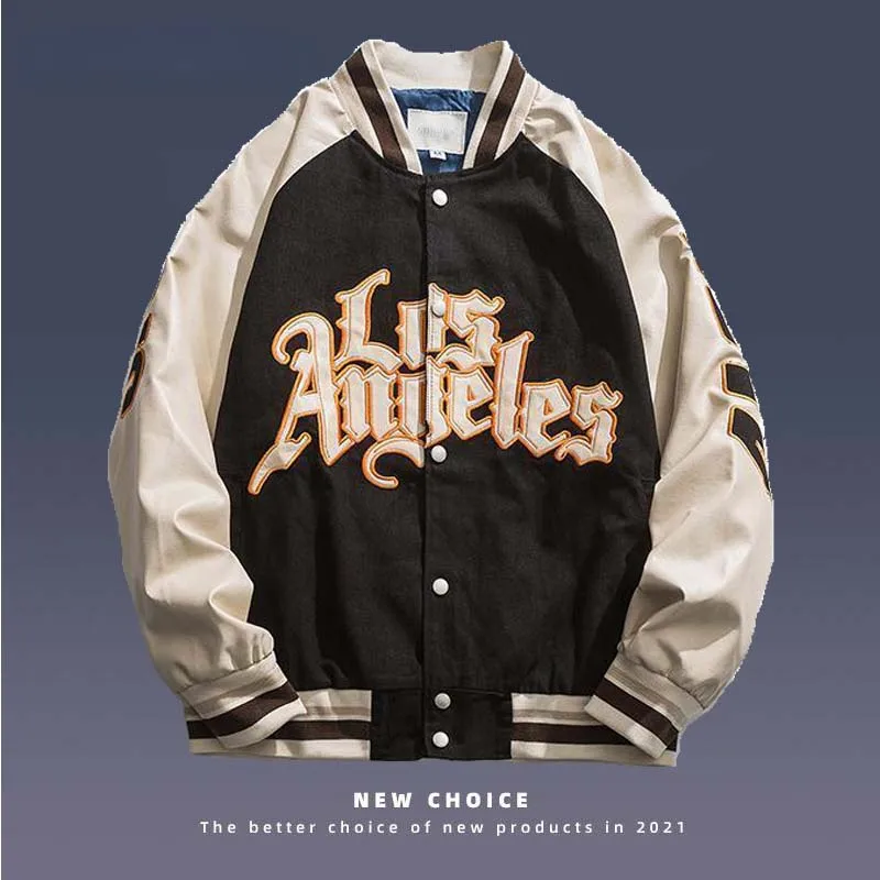 

Бейсбольная куртка в стиле хип-хоп для мужчин и женщин, уличная одежда, свободная модная бомбер большого размера с вышивкой надписями, в сти...