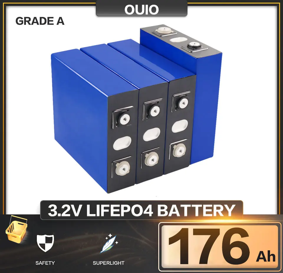 

4~32PCS 3.2V 176Ah Battery Lifepo4 Battery High Capacity Rechargeable Battery for EV RV Outdoor Camping Golf Cart EU US Tax Free