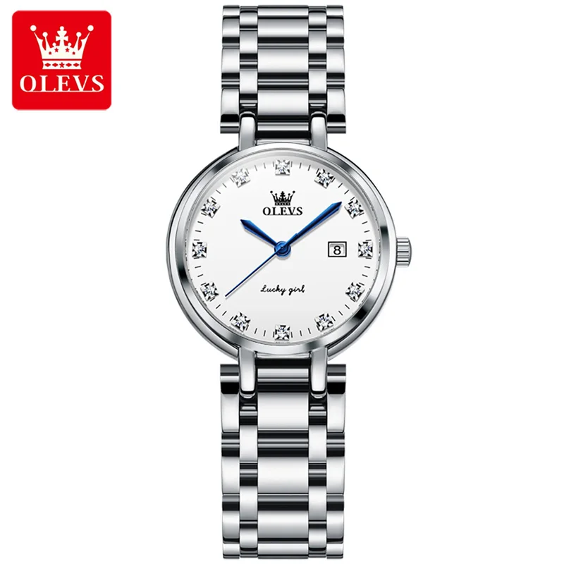 Enlarge OLEVS Luxury Crystal Women Bracelet Watches Top Brand Fashion Diamond Ladies Quartz Watch Steel Female Wristwatch Montre Femme