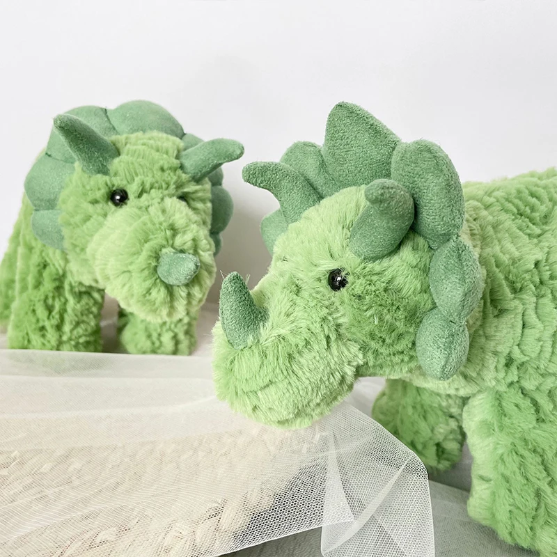 Зеленые Плюшевые игрушки Triceratops домашний декор мягкие в виде животных для