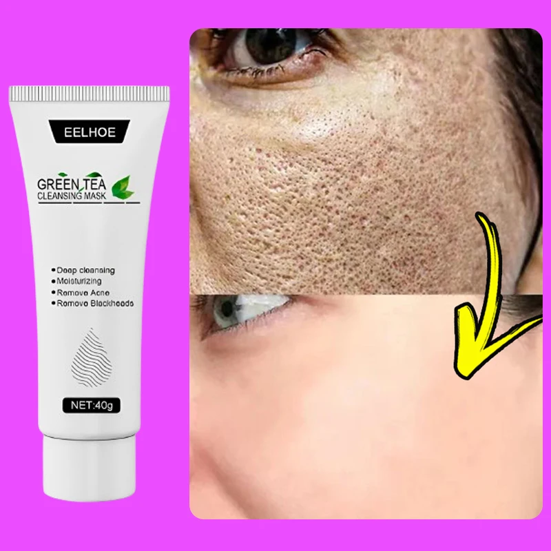 Маска с зеленым чаем от черных точек уход за кожей очистка лица сужение пор