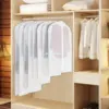 Clothes Hanging Dust Cover Wedding Dress Cover Suit Coat Storage Bag Clear Garment Bag Organizer Wardrobe Hanging Clothing Cover 2