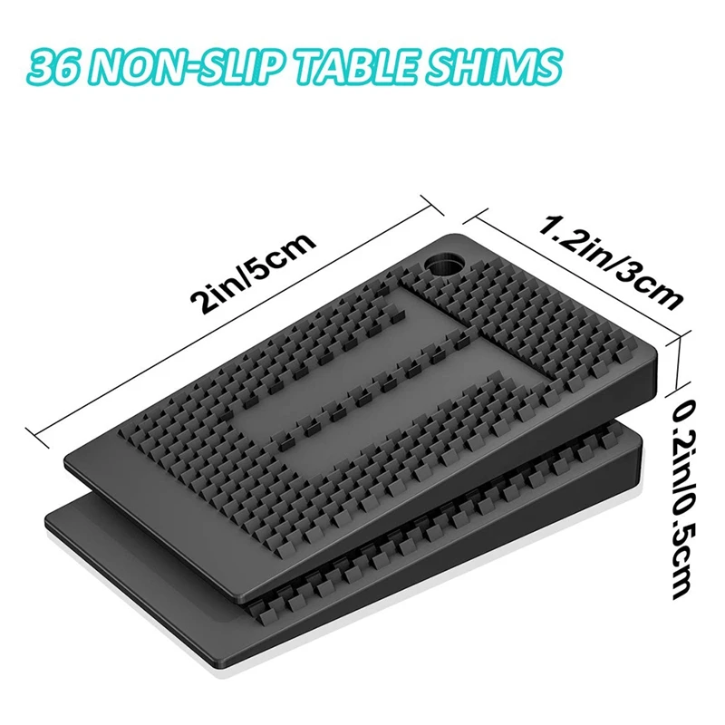 Plastic Shims For Leveling - 36 Piece Jar, Strong And Durable Table Wedges, DIY Levelers For Furniture, Table, Chair images - 6