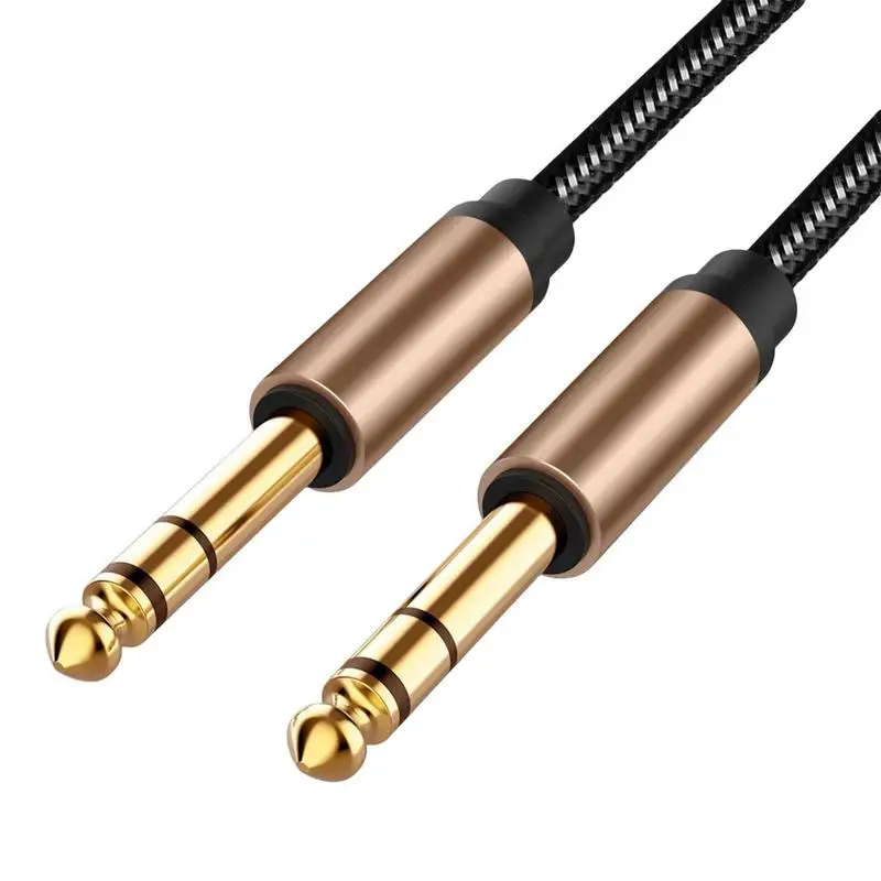 

PVC And Nylon Braided Cover Stereo Audio Cable 6.5 To 6.5 Jack Adapter Anti Corrosion For Electric Drums Mixers Power Amplifiers