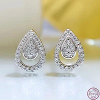 jewelry moissanite waterdrop cutout jewelry 925 sterling silver stud earrings ladies gemstone personality earring jewelry