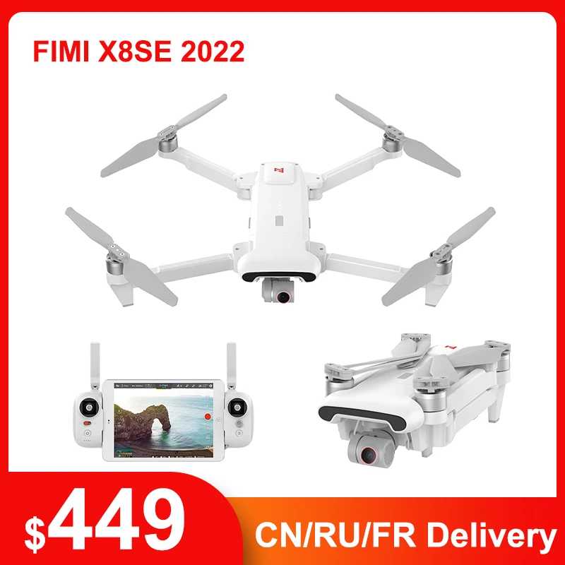 

FIMI X8SE 2022 Drone 4K Profesional GPS 10KM Quadcopter Drones with Camera 3-axis Gimbal 35 Mins Flight RC Foldable Helicopter