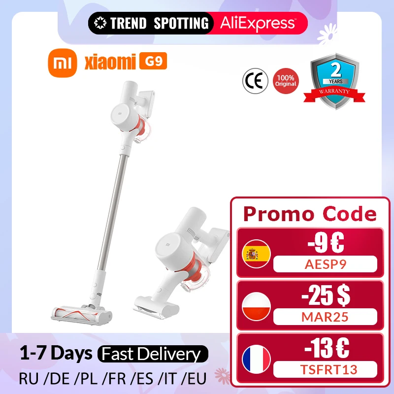 【CODE: TSFRT13】Xiaomi Aspirateur G9 aspirateur à main sans fil pour maison apartment, batterie amovible rechargeable, aspiration 120aw, collecteur de poussière, balayeuse électrique de tapis et de sol
