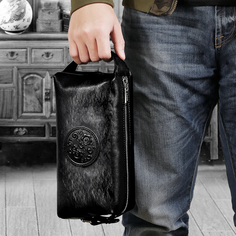 

Men's Handbags Leather Men's Bags Handbags Large Capacity Trendy Brand Envelope Bags Men's Clutches Men's Clutches Leather Soft