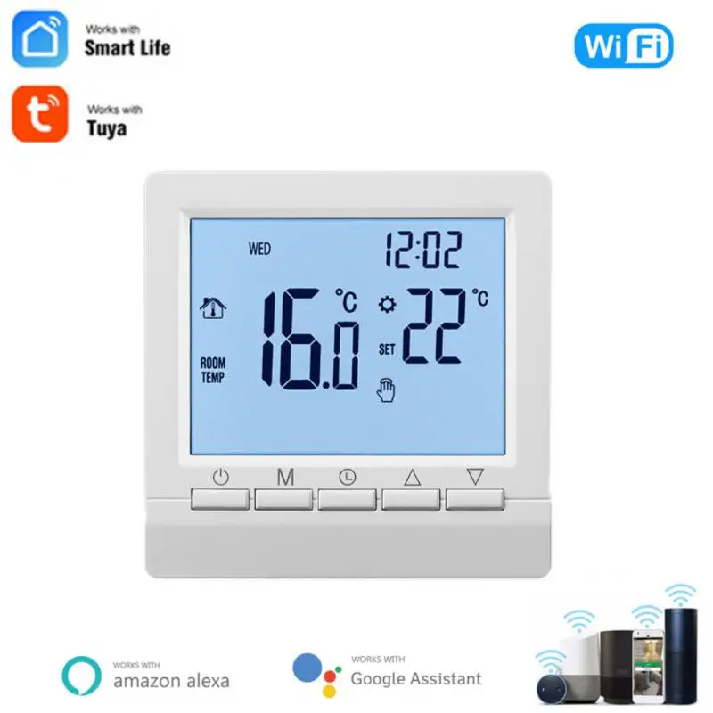 

Tuya WiFi Smart Thermostat Plumbing 10A/16A Floor Heating Wall-hung Boiler Electric Floor Heating Button Thermostat Alexa Home