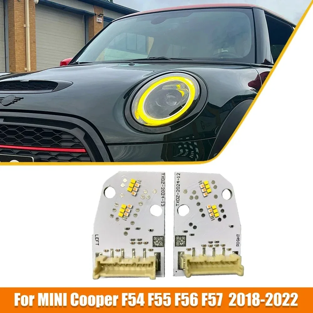 

Для MINI Cooper F54 F55 F56 F57 2018-2022 желтые светодиодные платы «ангельские глазки» DRL дневные ходовые огни ремонт светодиодных чипов