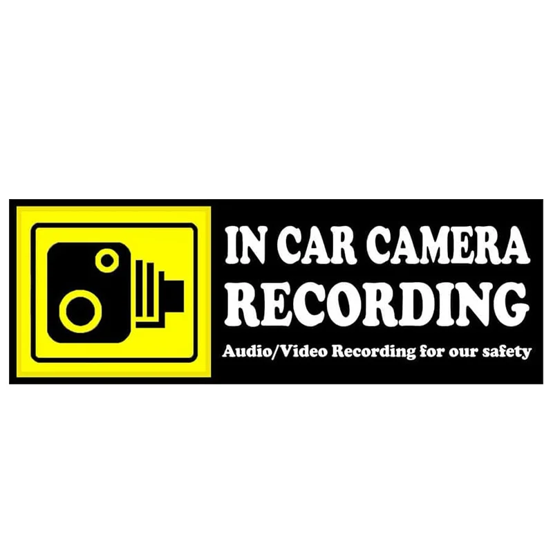 

1 Pcs 10cm Camera Audio Video Recording Cars Stickers Window Warning Signs Vehicles Decals Labels Bumpers for Taxi Drivers