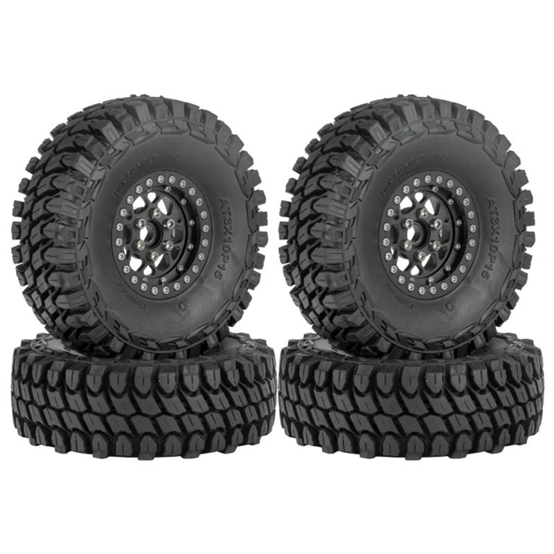 

4PCS 110Mm 1.9 Beadlock Wheel Rim Tires Set For 1/10 RC Crawler Car Traxxas TRX4 RC4WD D90 Axial SCX10 II III Redcat