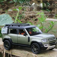 124 land rover defender off road suv alloy metal car model diecast toy vehicles pull back car simulation collection kids gift