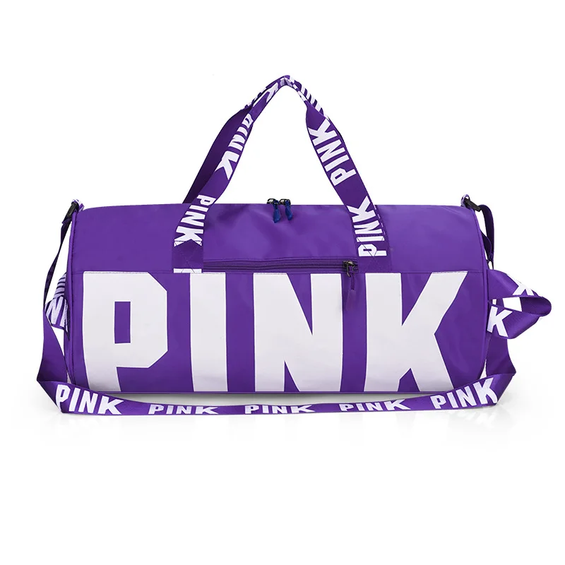Pink Gym Fitness Bag for Women Yoga Travel Luggage Handbag Training Swimming Duffle Sports Shoulder Outdoor Cross Weekend Bag