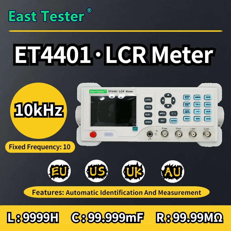 

Digital Bench LCR Meter ET4401 ET4402 ET4410 Capacitance Resistance Inductance Measure LCR Bridge Accuracy 0.1% 100hz~10KHZ