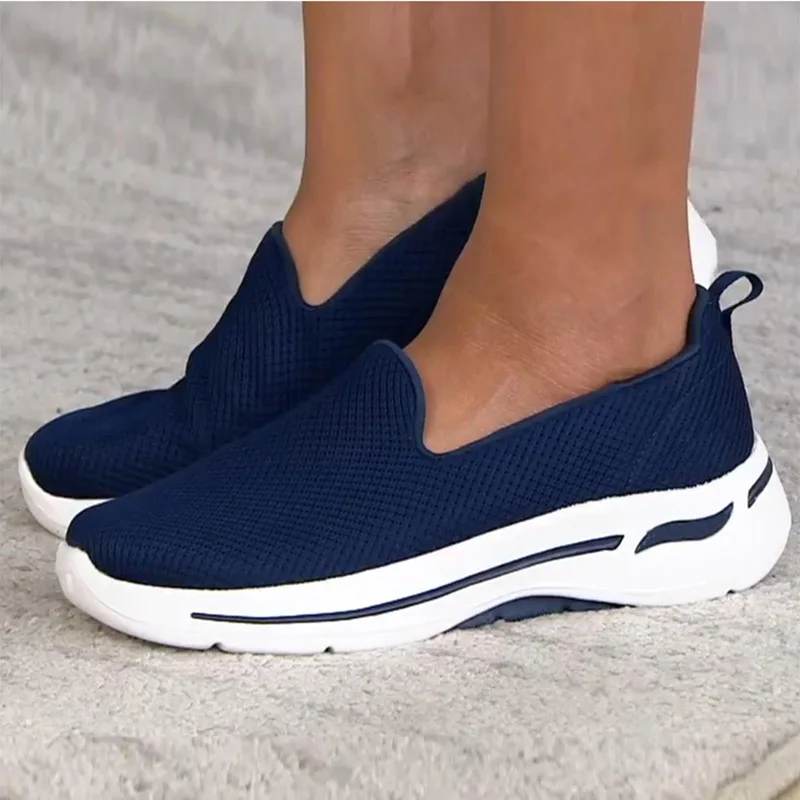 

Summer Sports Shoes Women Sneakers Solid Color Breathable Mesh Slip-On Ladies Vulcanized Shoes Walking Fashion Mujer Zapatos