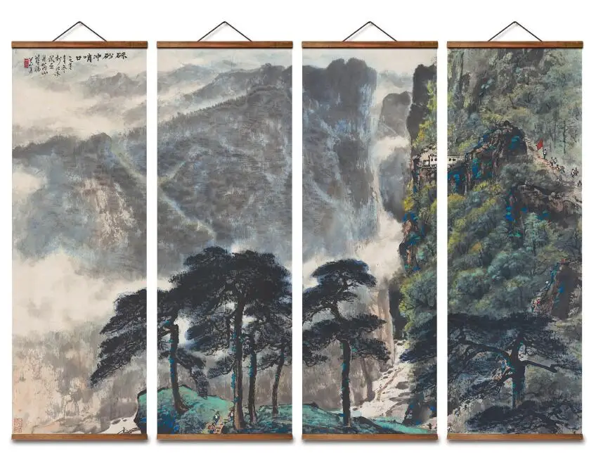 

Декоративные настенные художественные плакаты MT0941 в китайском стиле со свистком cinnabar на холсте, картины с прорезями из массива дерева