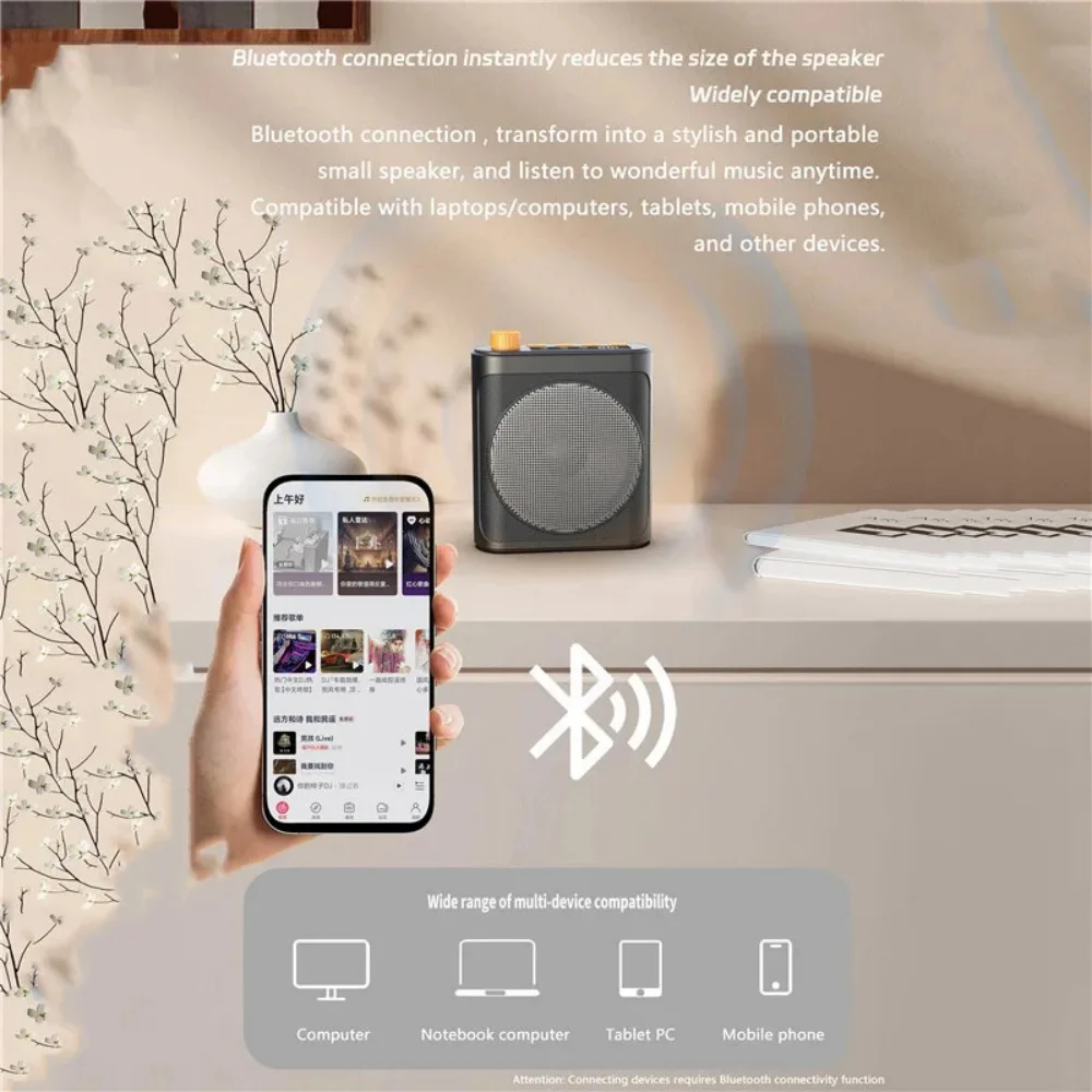 Фото Портативный Bluetooth-усилитель голоса M29, мини-беспроводной мегафон с петличным микрофоном для учителей, гидов, тренеров №4