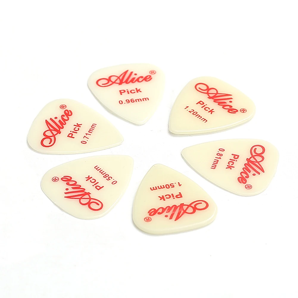 Brand New High Quality Guitar Picks Alice Luminous Bass Fluorescent 6 Pcs Acoustic Electric Guitars Glow-in-the-Dark Plectrum