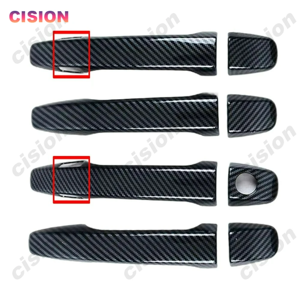 

Дверная ручка автомобиля, рамка, панель, накладка, хромированная наклейка из углеродного волокна, черная АБС-пластик, защитная наклейка для Toyota Prius Alpha Plus α+ Wish Venza