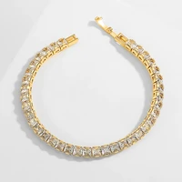2022 new korean style exquisite white square zircon bracelet chain for women fashion jewelry simple elegant bracelets party gift