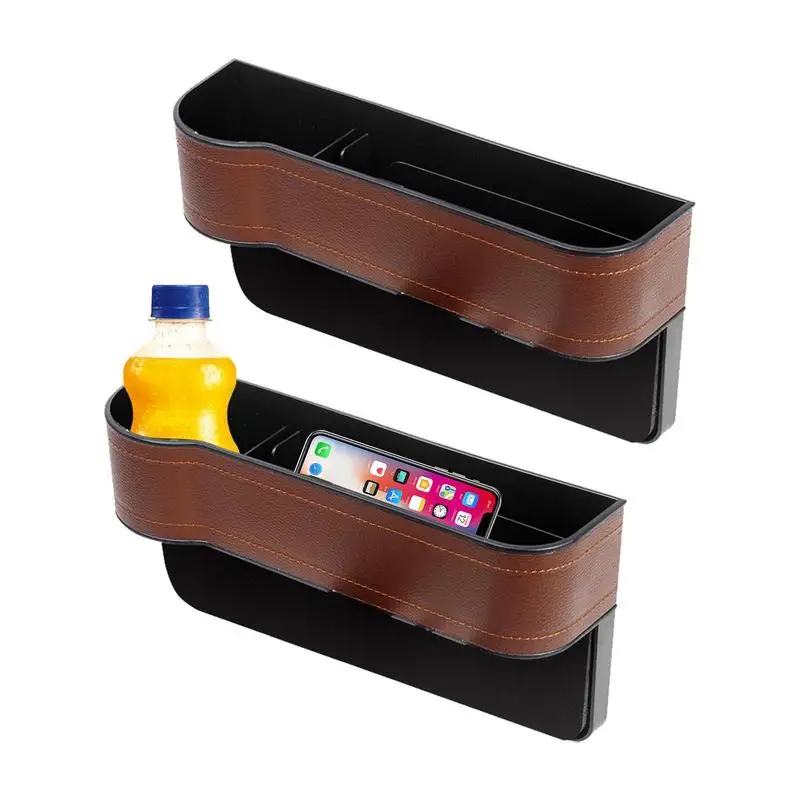 

Кожаный Автомобильный ящик для хранения, 2 шт., универсальный автомобильный Органайзер из искусственной кожи, сумки, гибкий инструмент для прорезывания автомобильного сиденья, многоразовый разрез