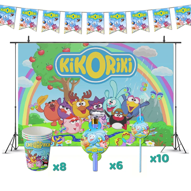 Rikibaby Набор принадлежностей для дня рождения Pincode Kikoriki тематическая одноразовая